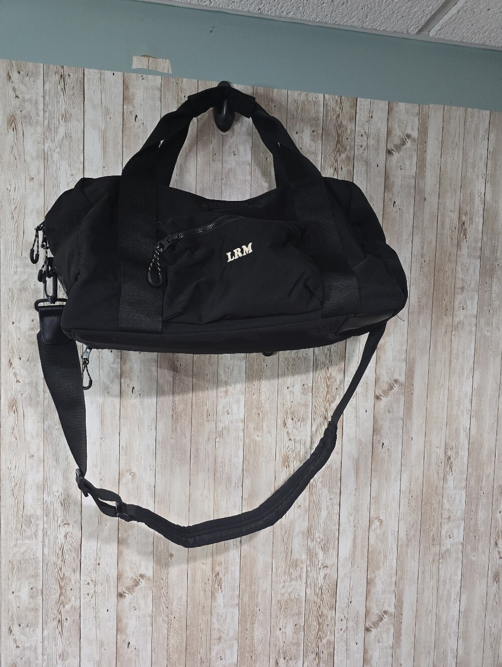 Beis Black Minimalist Convertible Travel Gym Duffel Bag